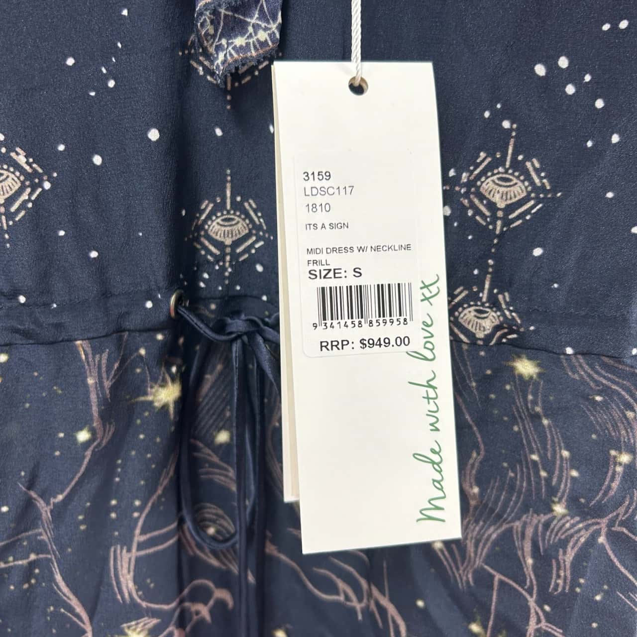 Camilla Womens Midi Dress Navy Blue / Pattern S(s)
