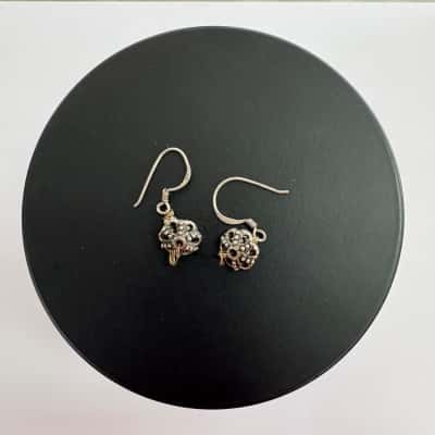 925 Sterling Silver Hook Cluster Earrings 