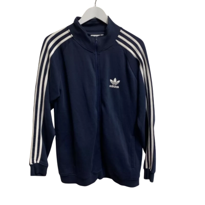 Adidas Mens  Size XL Front Zipper Blue / Striped / White 
