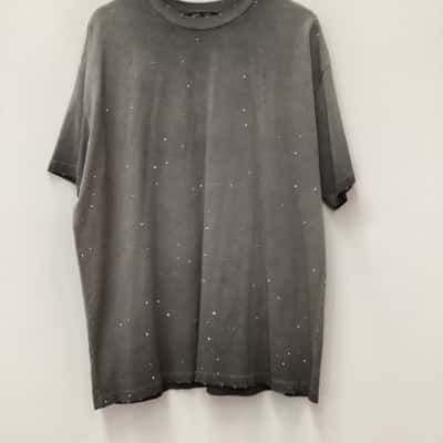 MAAG  Womens  Size M Short Sleeve Top Grey with grey sparkle dots