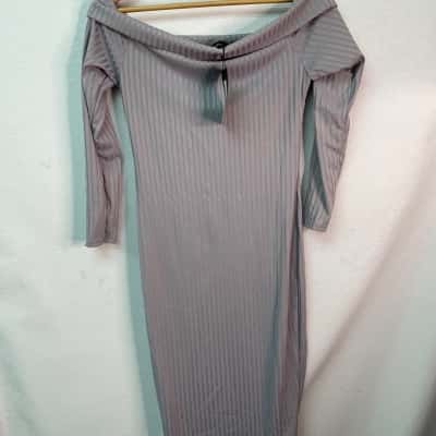 Pretty Little Thing Womens  Size 12 Midi Dress Grey 