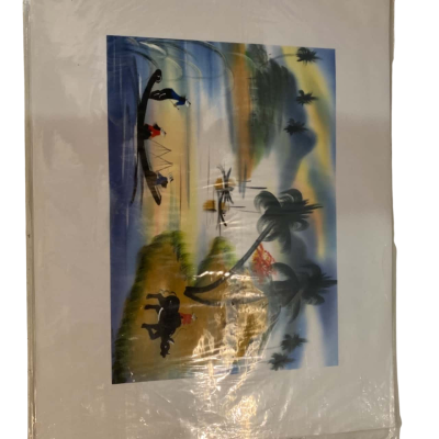 Vintage Vietnamese Silk Painting 