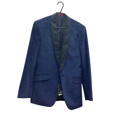 Dobell Mens Size 36R Navy Blue Slim Fit Velvet Jacket