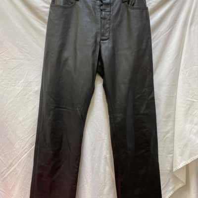 Jacques Leather Womens Size 32 Pants Black 