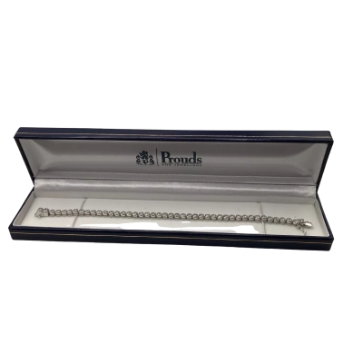 Prouds the Jewellers Womens Tennis Bracelet Silver 