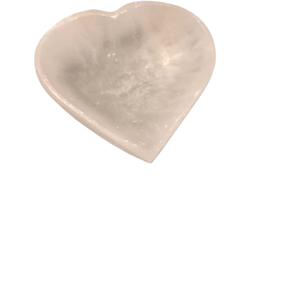 Selenite heart shape dish