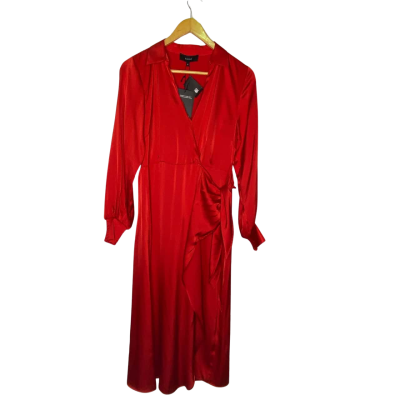 Basque Womens  Size 8 Long Sleeve Dress Red 