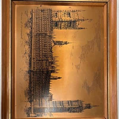 Copper craft copper etching of the Houses of Parliament in Westminster by pleasure reproductions