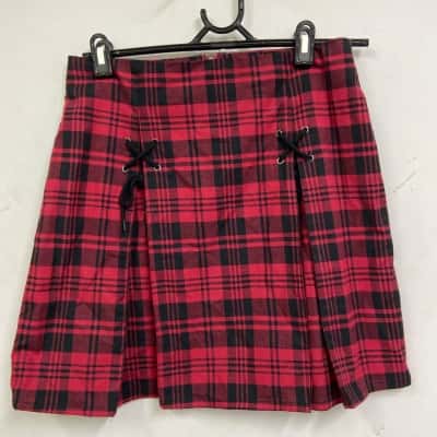 Dangerfield Womens  Size 10 A-Line Skirt / Mini Skirt Black  / Red / Striped 