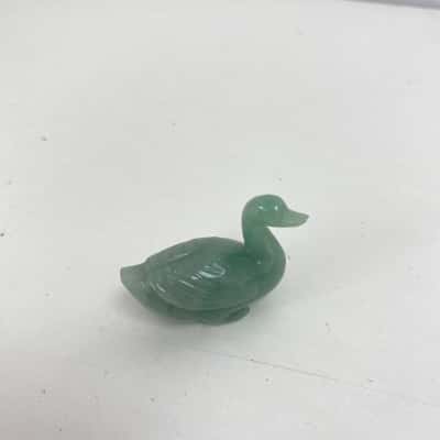 Green Jade Duck Sculpture