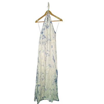 Guess Womens  Size M Halter Neck Dress Beige / Pattern / White 