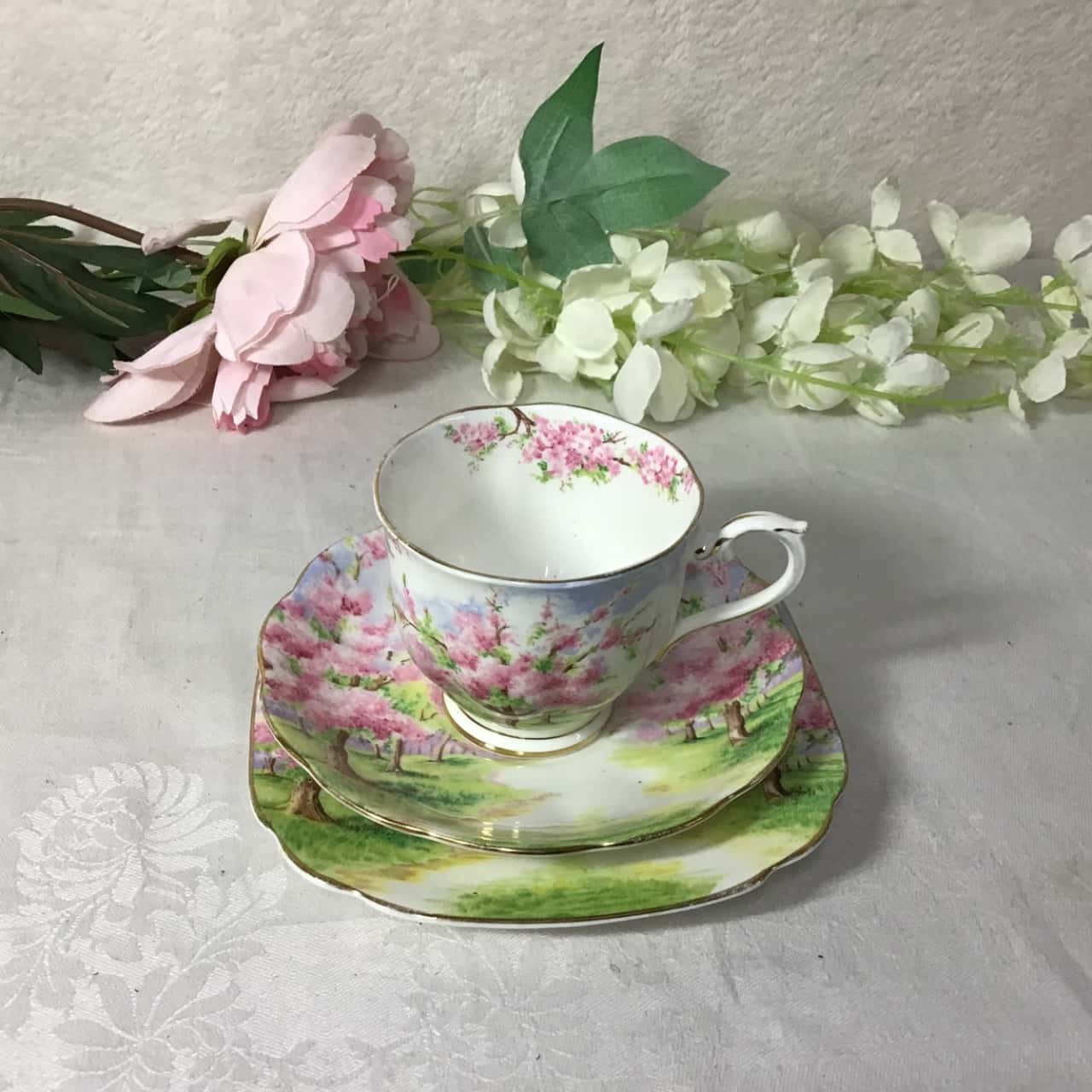 vintage Royal Albert “Blossom Time” Bone China Cup Saucer And