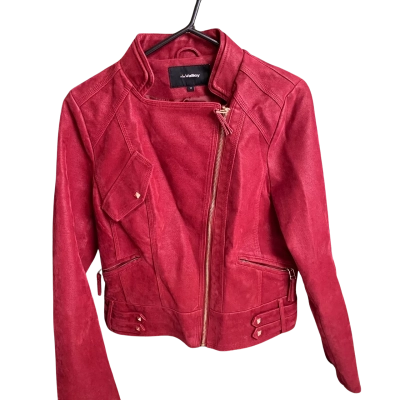  Womens Size 12 Miss Valley PU Zip Jacket