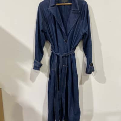 Witchery Trench Coat Womens  Size 16 Blue 