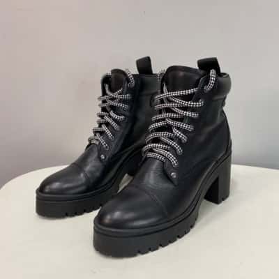 Tony Bianco Womens  Leather Size 37 / 6 - 6.5 Boots Black  