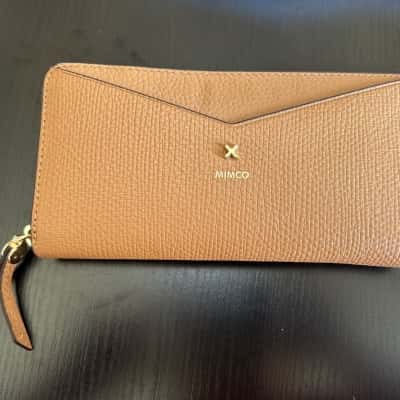 BNWT Mimco Leather D-vine Large Wallet Caramel (B23)