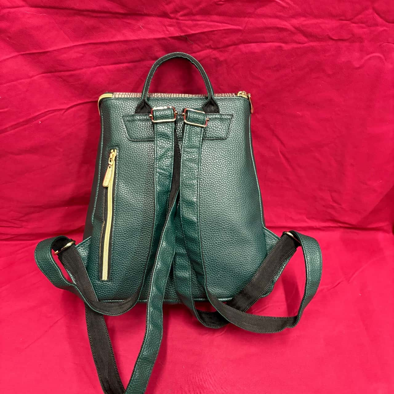 Women's Roma Jellar Backpack Pebbled Green / Grey with Gold Accents(s)