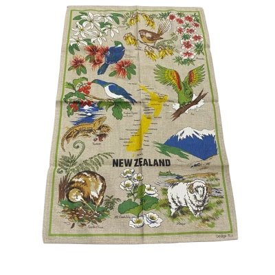 Vintage Tea Towel New Zealand 
