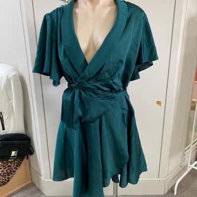 Pilgrim Womens  ALINA WRAP DRESS emerald Size 18 