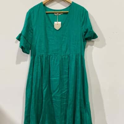 Ebby And I Womens  Size S Casual Dress Green RRP$149.95