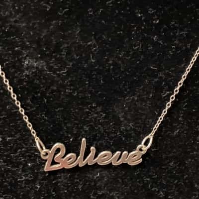 Sterling silver believe necklace 