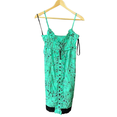 BNWT Free Fusion Womens Size 8 Black /Green Floral Babydoll Dress  