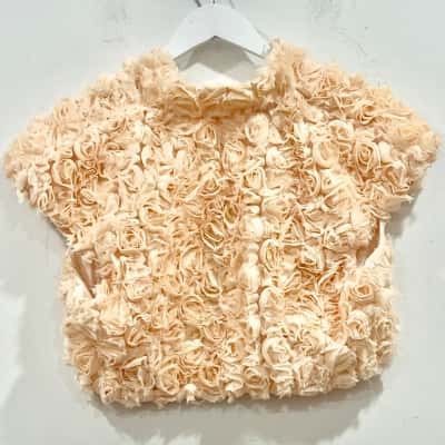 Forever New Flower Bolero Peachy  Blush Jacket Size 8 