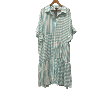 Autograph Womens  Size 20 Midi/Tiered Shirt Dress MintStriped