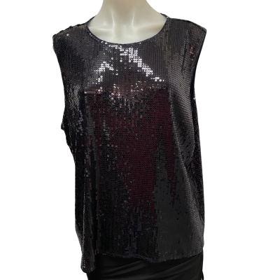 Sussan Womens  Size XXL Sleeveless Sequin Top Midnight Blue 
