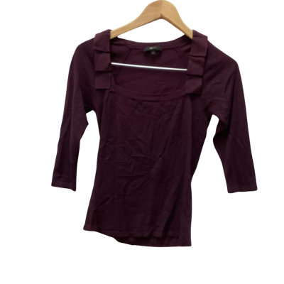 Cue Womens  Size M 3/4 Sleeve Top Purple (k)