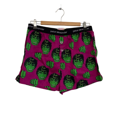 Peter Alexander Mens Boxer Shorts  Size M Green / Purple 