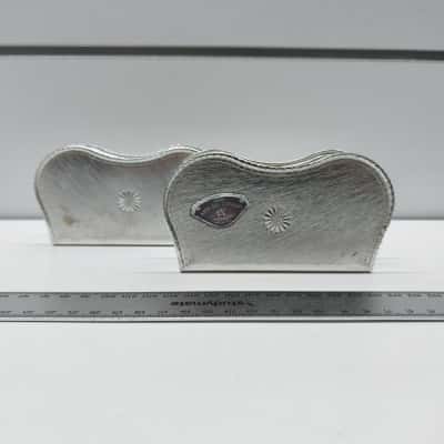 Vintage Arte Del Metallo Silver-Plated Napkin Holders - Made in Italy (Pair)