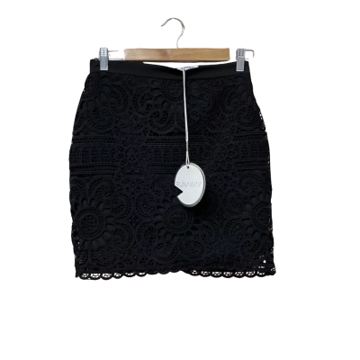 BNWT RUNAWAY Womens Size 10 Mini Lace Skirt Black RRP $89.95