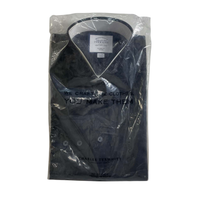   Charles Tyrwhitt Men’s Black Classic Fit Long Sleeved Shirt  Size S (39/89cm) New in Plastic Bag