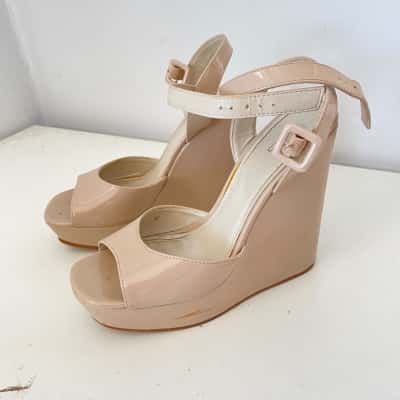 Betts Nude Wedge Sandal Shoes  Size 7 