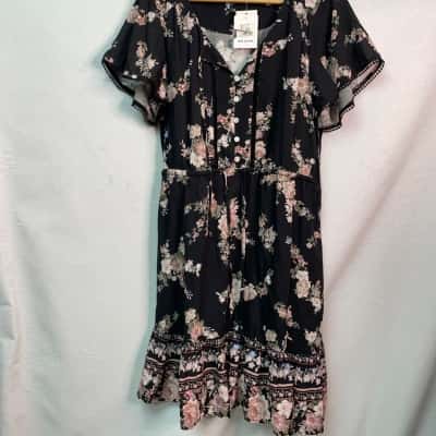 Just Jeans Womens  Size 12 Casual Dress Blue / Floral 