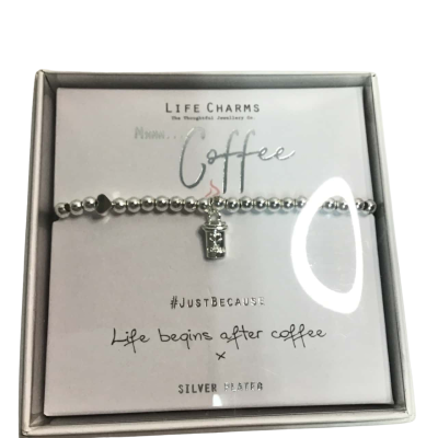  Womens Silver Plated Life Charms Bracelet 