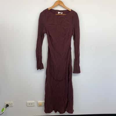 Calli Aubergine Jamie Cupro Dress Size 12 