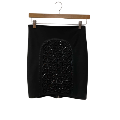 RUNAWAY Womens  Size 10 Beaded /Mini Skirt Black  