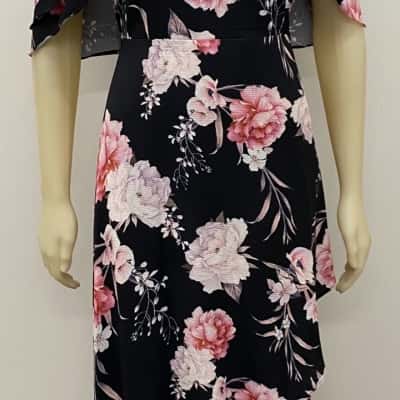  Womens  Size 16 Maxi Dress Black  / Floral / Pink  / White 