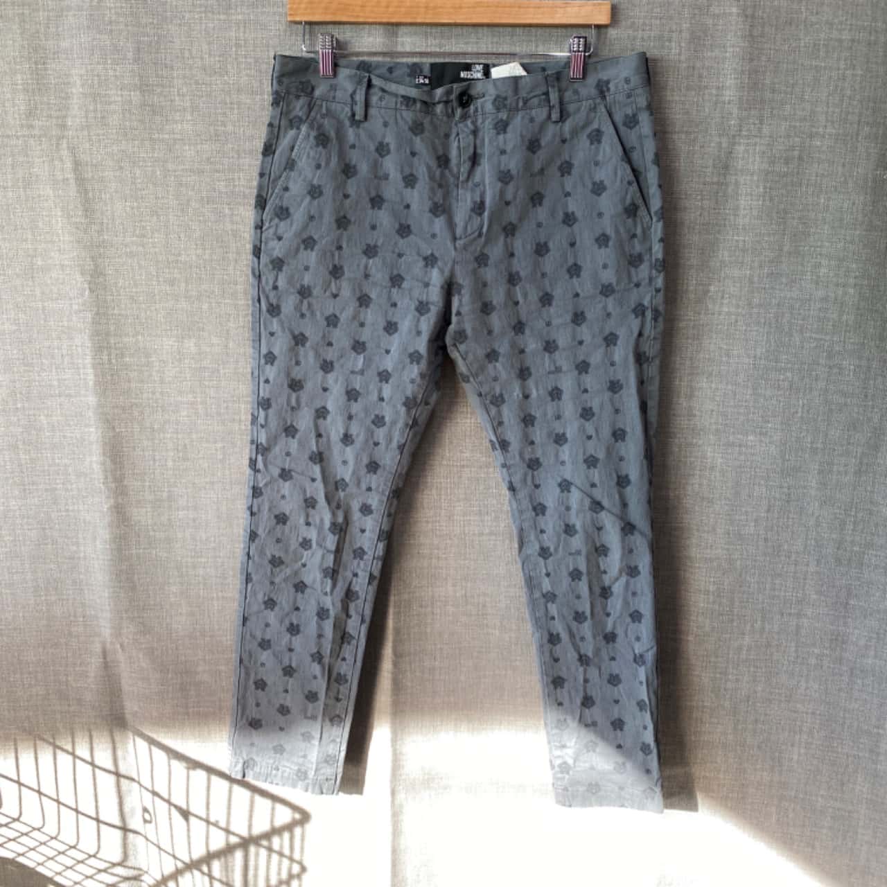 Love Moschino Mens Size 34 Chinos Grey