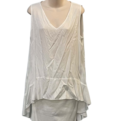 Serafina Womens  Size M Blouse / Sleeveless Top White 