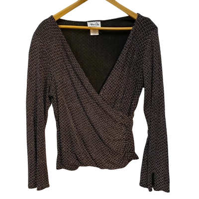 Jeffrey & Dara Evenings by Tom Barra Womens  Size 14 Long Sleeve Top Black  / Multicoloured 