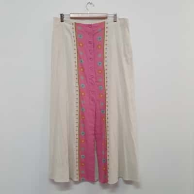 Sportsgirl Women's Size 18 Linen Blend Maxi Skirt - New With Tags