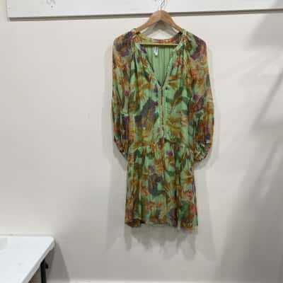 Monte & Lou  Womens  Size L Floral Dress  Green 