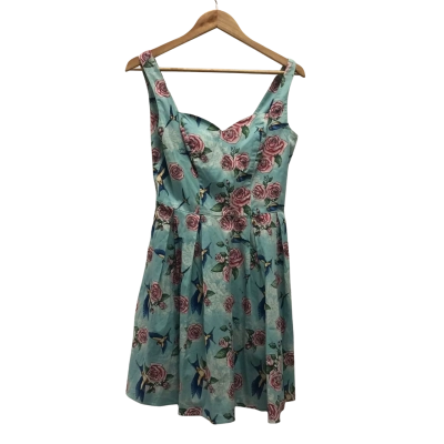 Hell Bunny Vixen Womens  Size M Mini Dress Blue AS IS *see images*