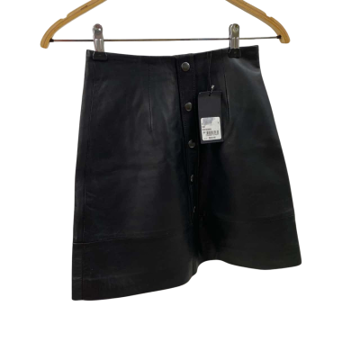 Kookai Women's Size 34 Leather Mini Skirt Black  BNWT RRP $240.00