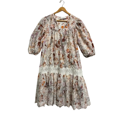 Zimmermann Women’s Size 0 White and Pink Lacey Floral Dress