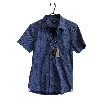 BNWT Oxford Men's Size S Printed Short Sleeve Shirt Blue