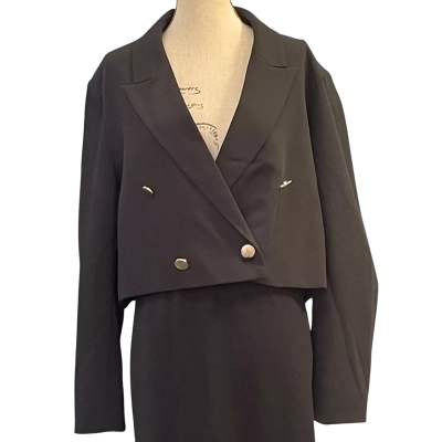Decjuba Womens Size 16 Cropped Jacket Black